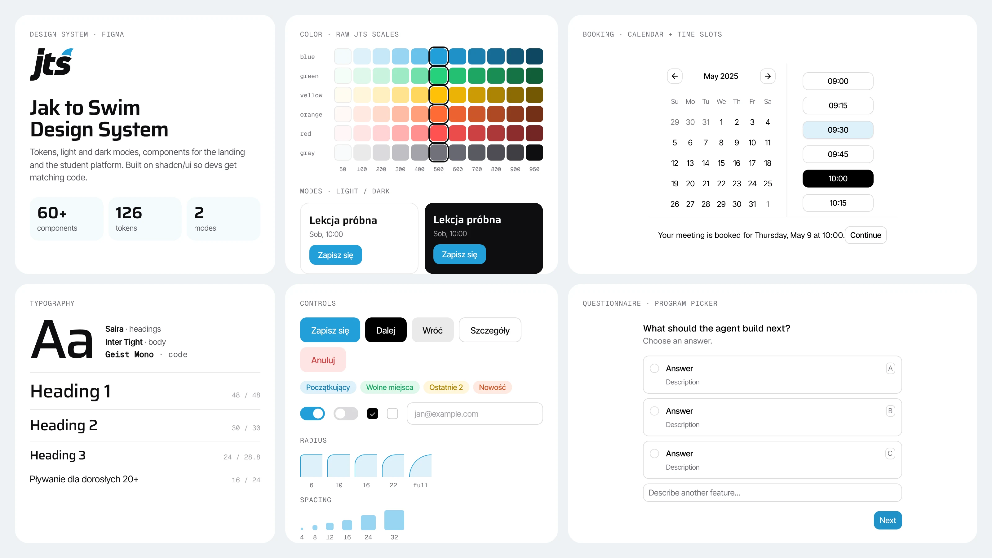 Colors, type, components and states