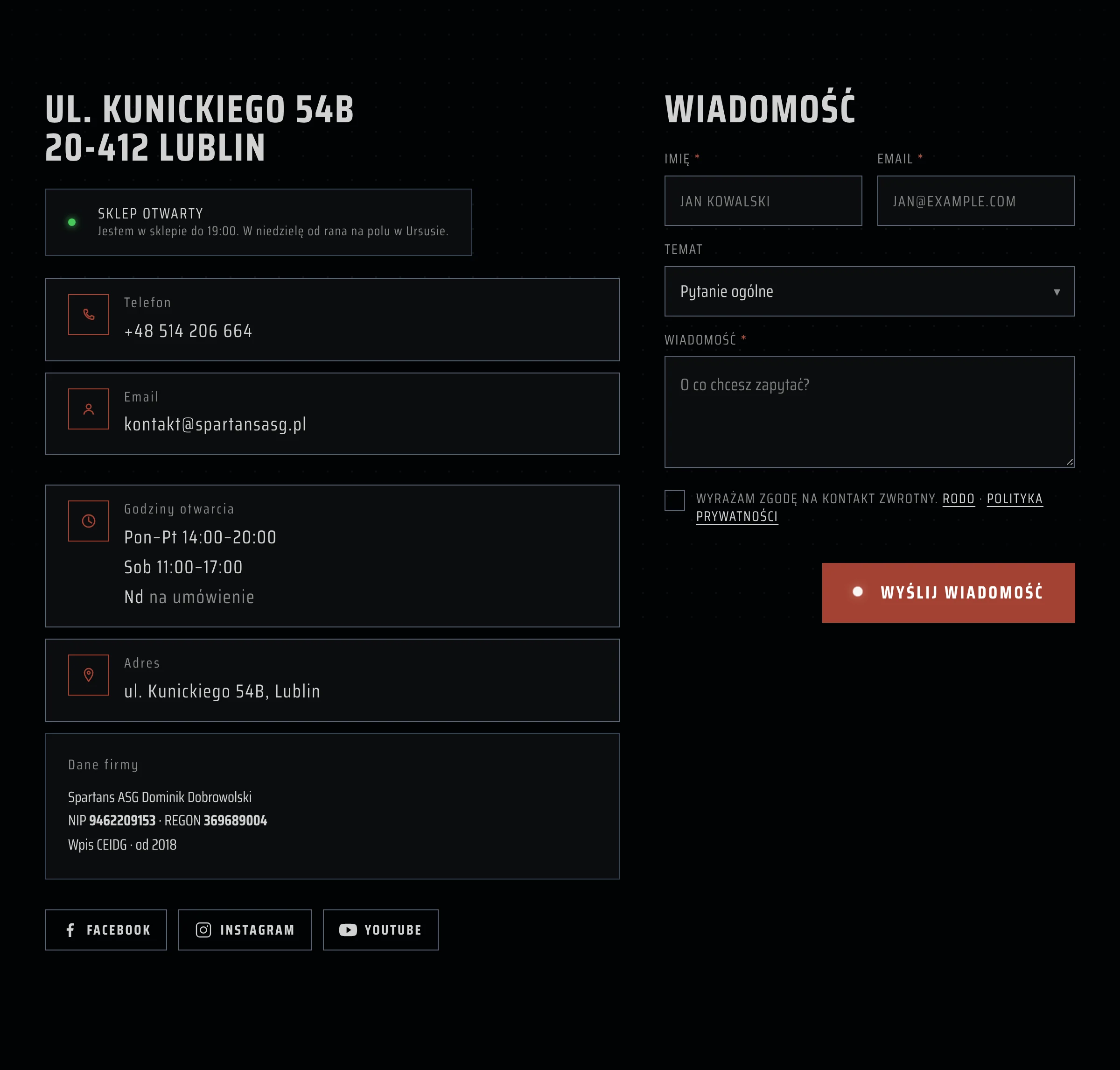 Shop status